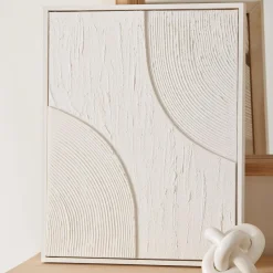 Abstract Tone-on-Tone Textured Framed Art