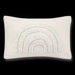 Anya Beige Tufted Rainbow Lumbar Throw Pillow