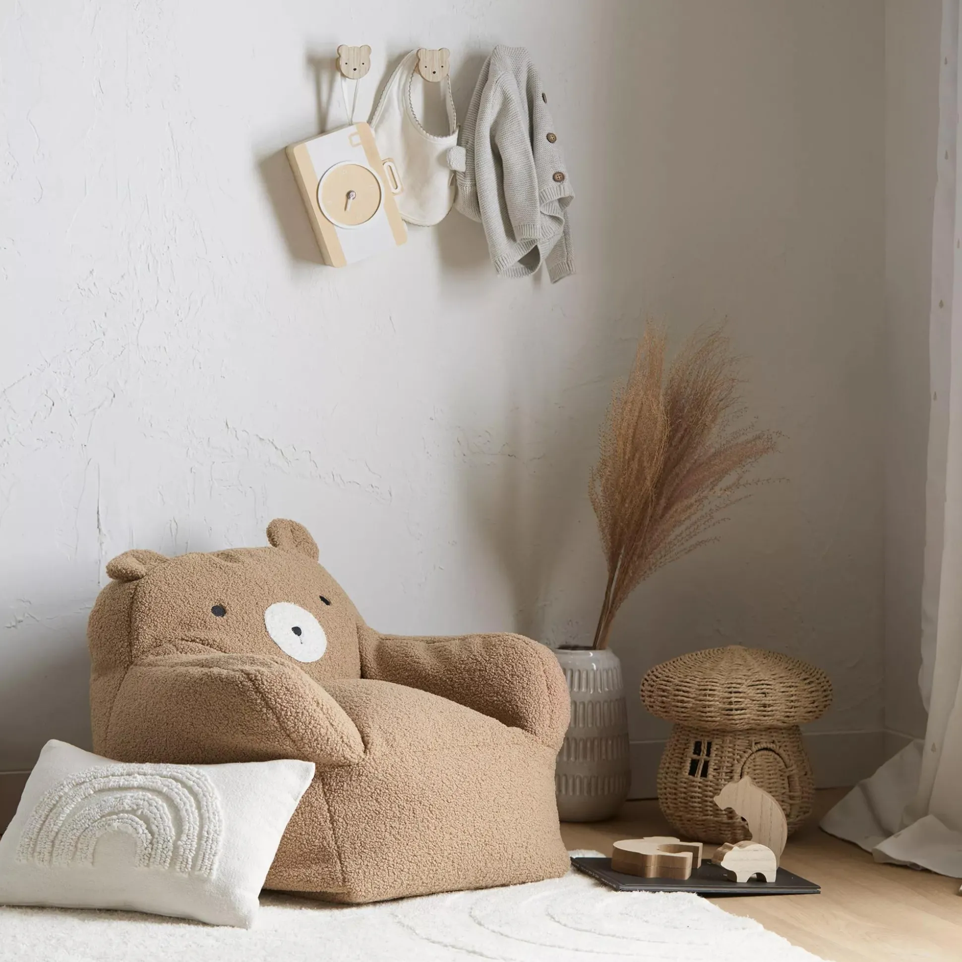 Anya Beige Tufted Rainbow Lumbar Throw Pillow