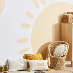 Anya Beige Tufted Rainbow Lumbar Throw Pillow