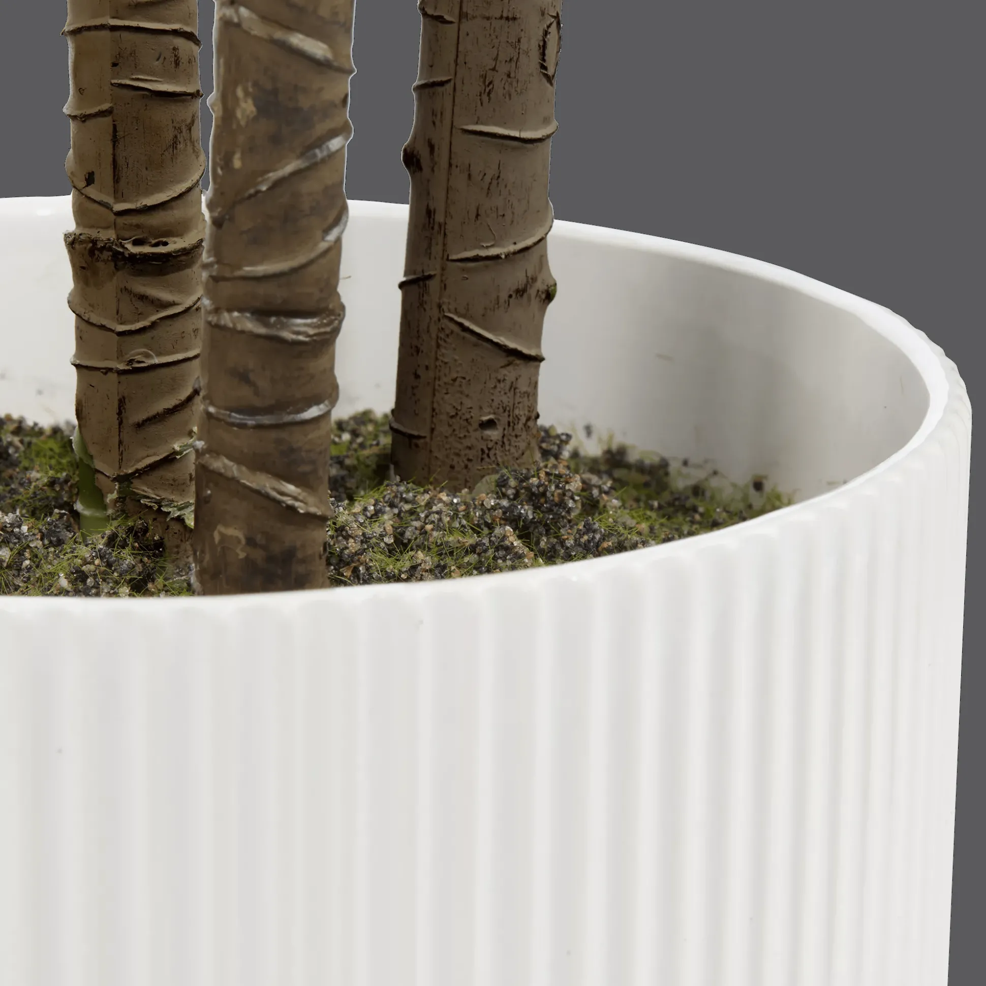 Artificial Exotic Floor Plant in White Pot