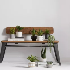 Artificial Plant in Black Matte Ceramic Pot