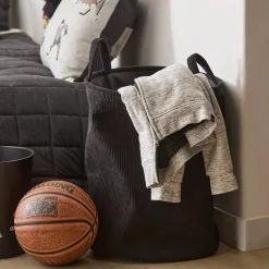 Beige Corduroy Hamper