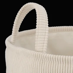 Beige Corduroy Hamper
