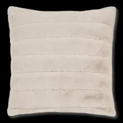 Beige Cougar Faux Fur Throw Pillow
