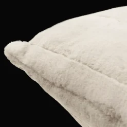 Beige Cougar Faux Fur Throw Pillow