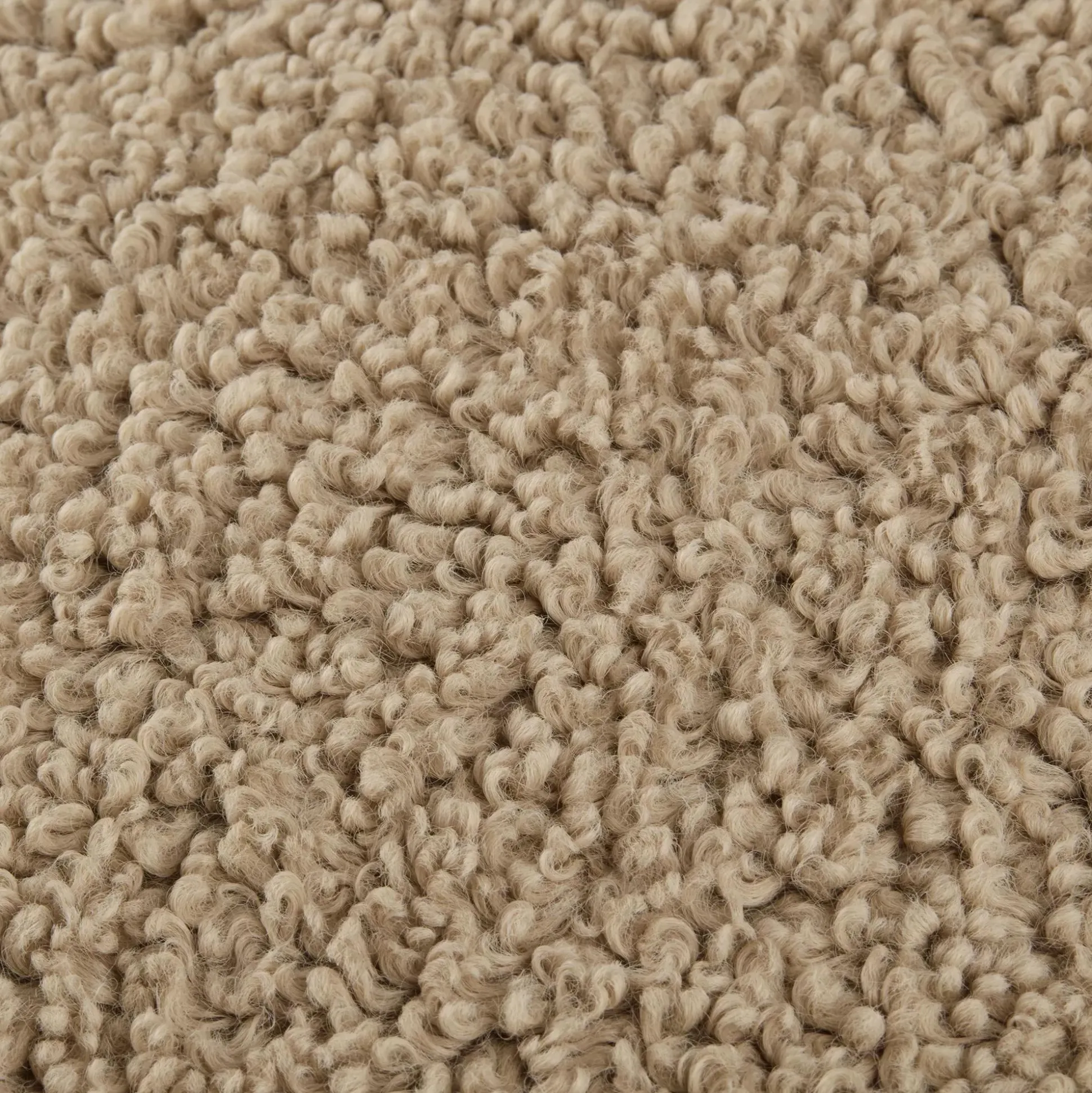 Beige Doodle Boucle Decorative Throw Pillow