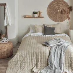 Beige Quin Collection - 3-Piece Coverlet Set