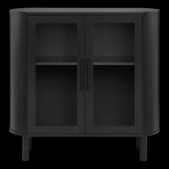 Black Buffet with Glass Doors