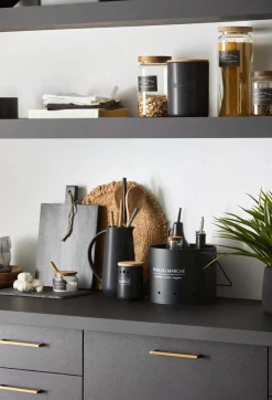 Black Ceramic Garlic Container