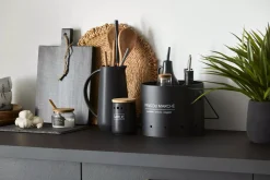 Black Ceramic Garlic Container