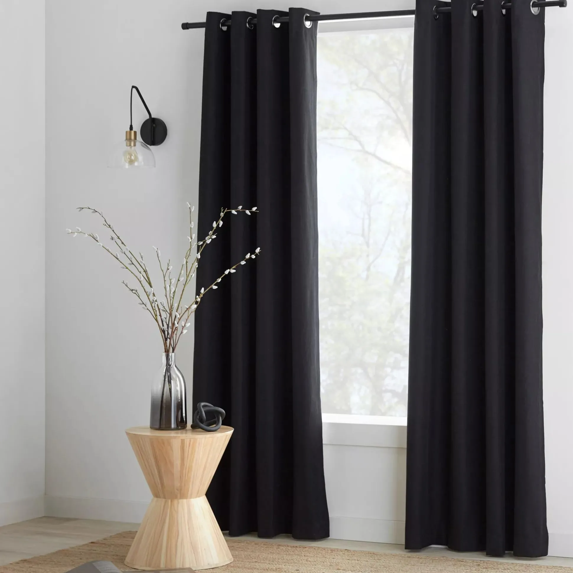 Black Chita Blackout Curtain