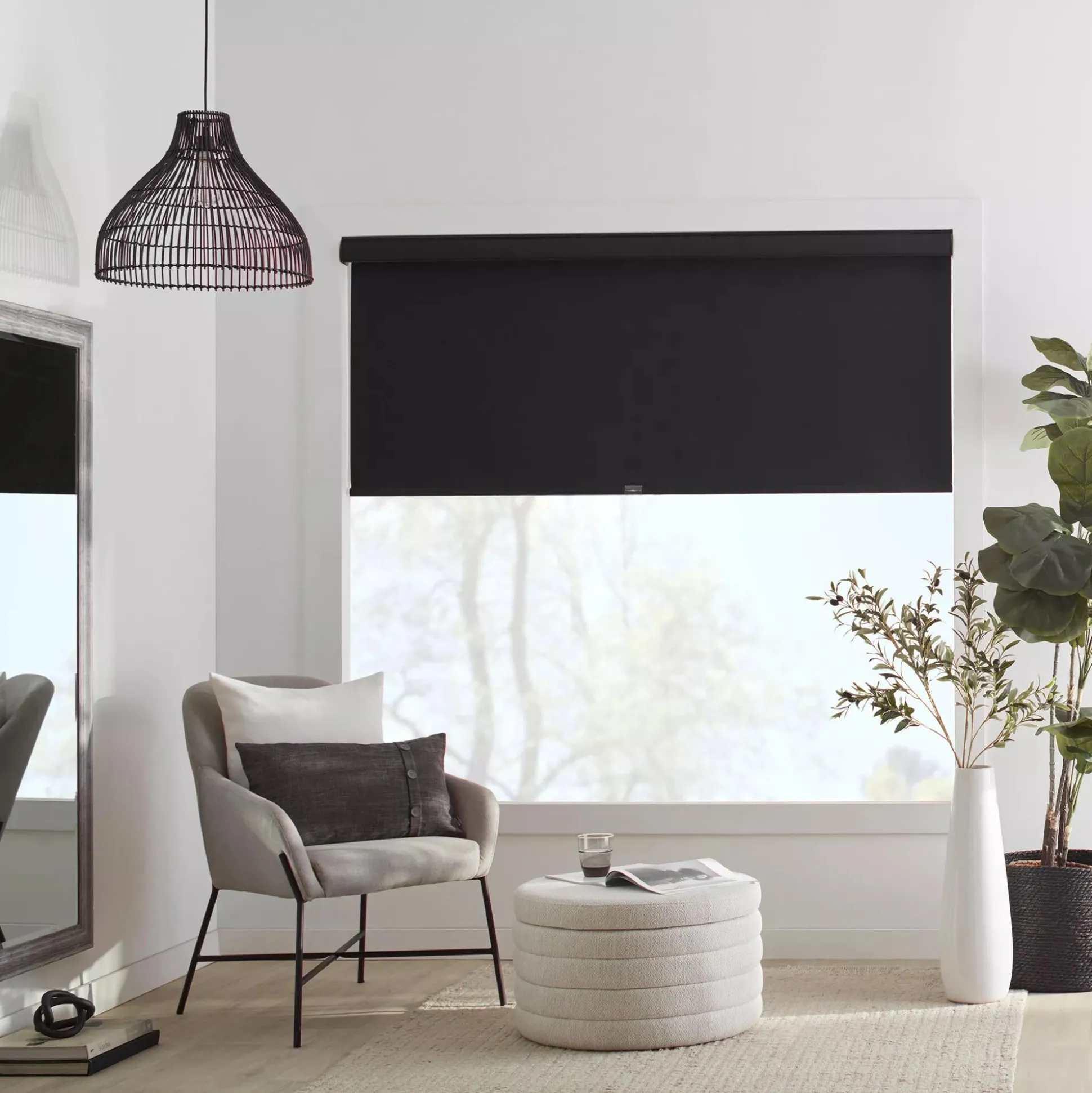 Black Chita Cordless Blackout Roller Shade