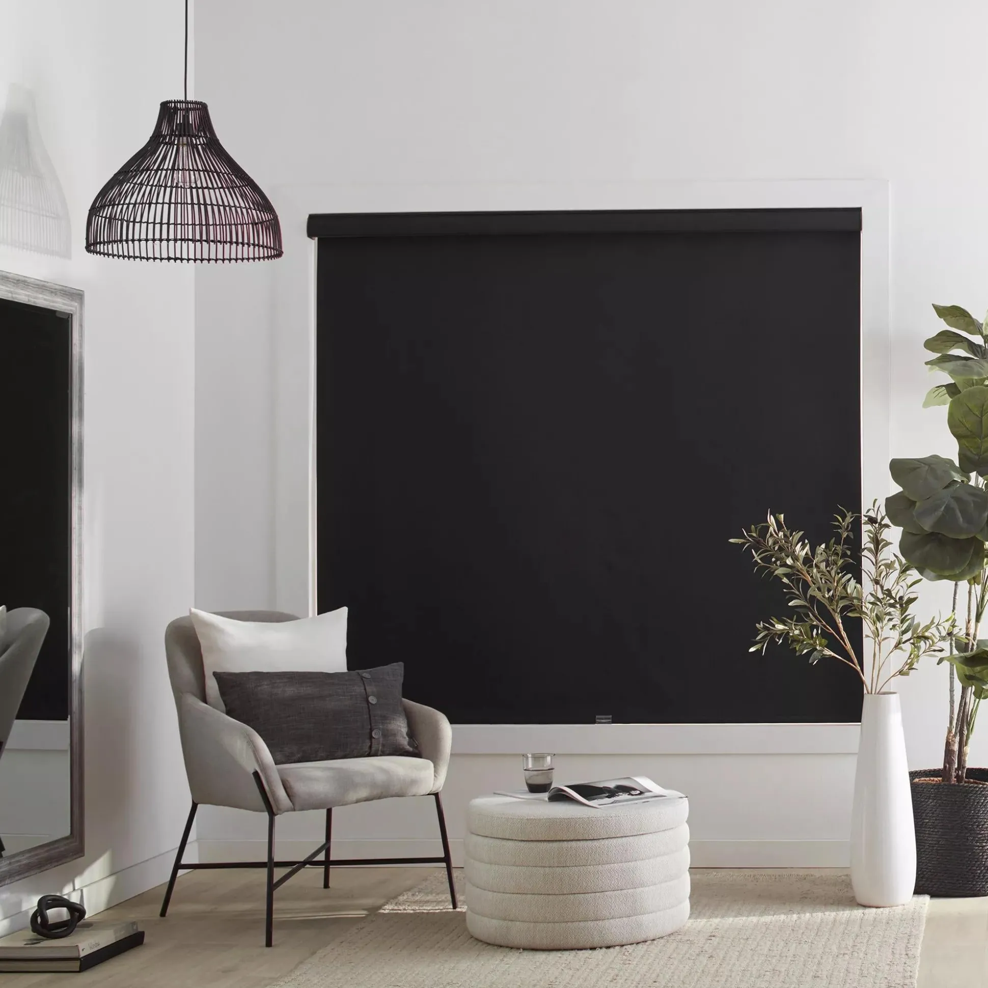 Black Chita Cordless Blackout Roller Shade