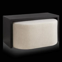 Black Coffee Table with Ottoman