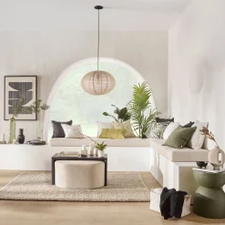 Black Coffee Table with Ottoman