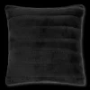 Black Cougar Faux Fur Throw Pillow
