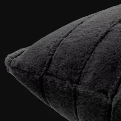 Black Cougar Faux Fur Throw Pillow