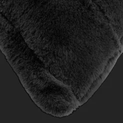 Black Cougar Faux Fur Throw Pillow