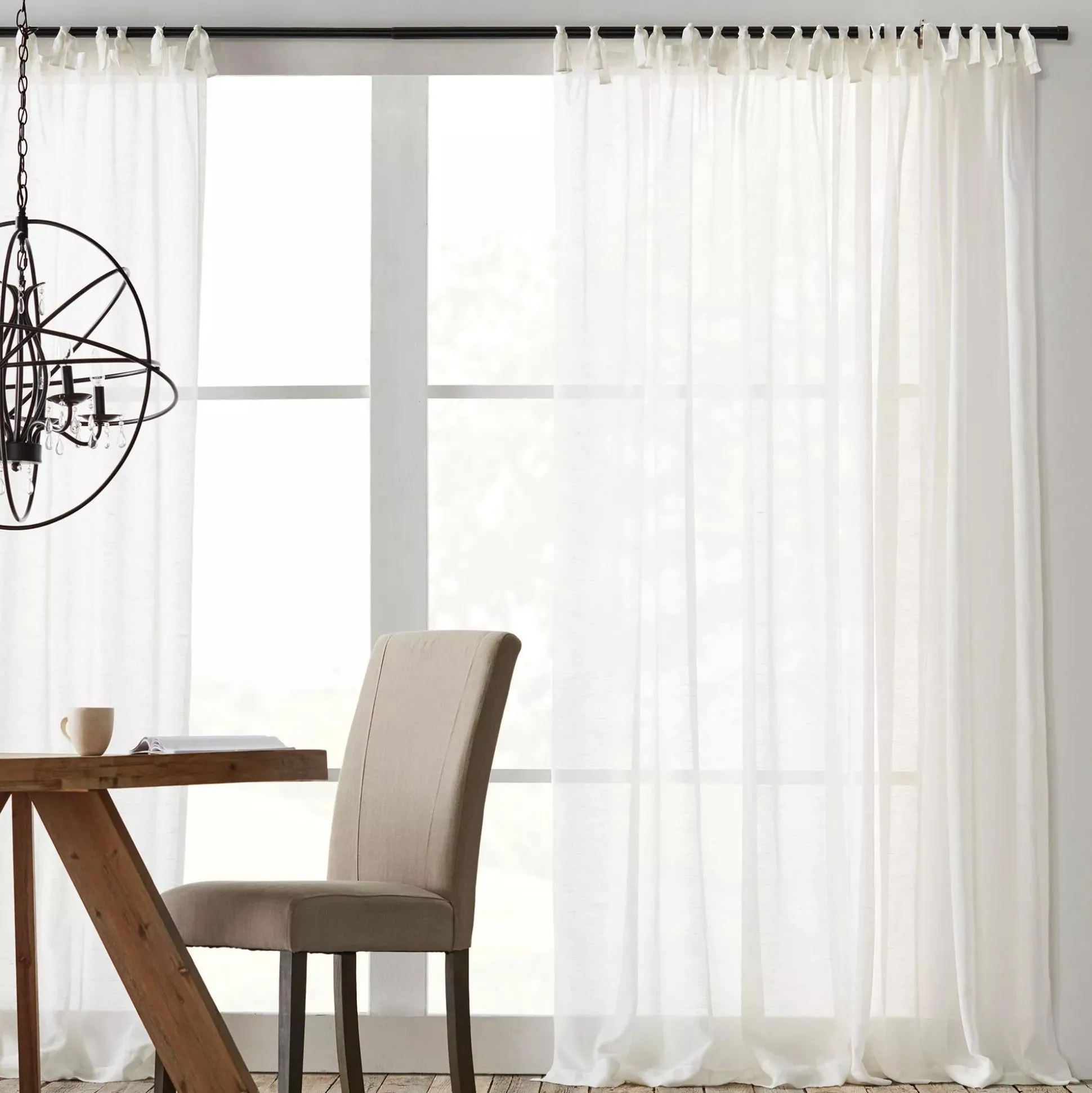 Black Curtain Rod Set - Diameter 25/28 mm