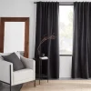 Black Dayni Blackout Back-Tab Curtain
