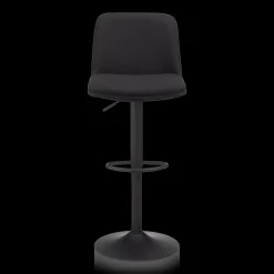 Black Fabric and Metal Adjustable Bar Stool