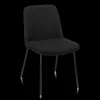 Black Fabric and Metal Dining Chair