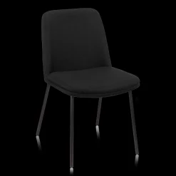 Black Fabric and Metal Dining Chair