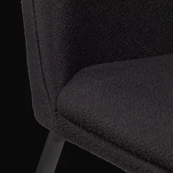 Black Fabric and Metal Dining Chair