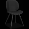Black Faux Leather and Black Metal Chair