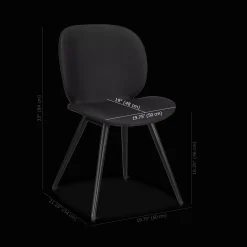 Black Faux Leather and Black Metal Chair