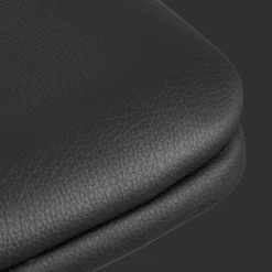 Black Faux Leather and Metal Bar Stool