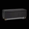 Black Faux Leather Storage Bench