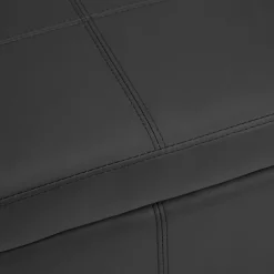 Black Faux Leather Storage Bench