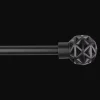Black Geometric Curtain Rod Set - Diameter 13/16mm