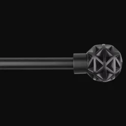 Black Geometric Curtain Rod Set - Diameter 13/16mm