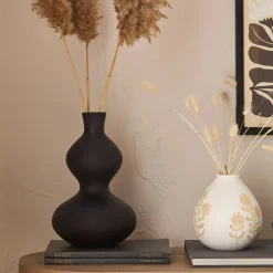 Black Hourglass Bubble Vase