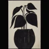Black Leaf in a Vase Framed Art