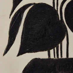 Black Leaf in a Vase Framed Art