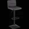 Black Matte Faux Leather and Metal Adjustable Bar Stool