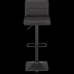 Black Matte Faux Leather and Metal Adjustable Bar Stool