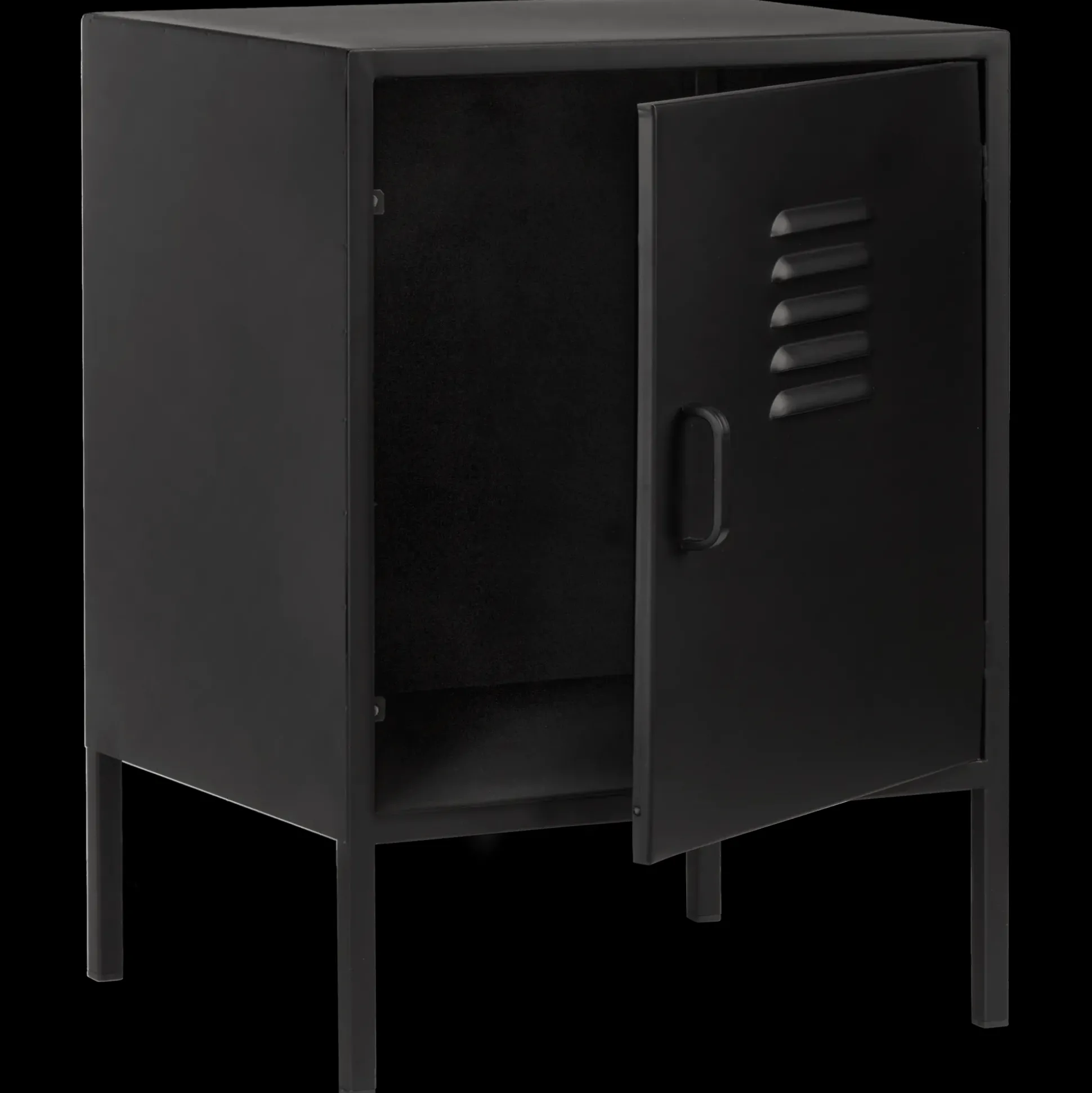Black Metal Locker Side Table