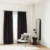 Black Ortega Blackout Back-Tab Curtain
