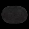 Black Oval Tufted Bath Mat
