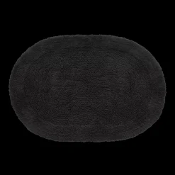 Black Oval Tufted Bath Mat