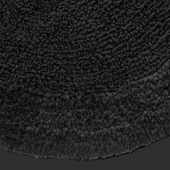 Black Oval Tufted Bath Mat