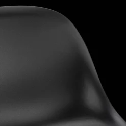 Black Plastic and Wood Metal Veneer Counter Stool