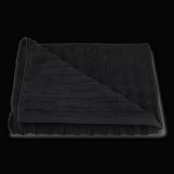 Black Ribbed Bath Towel