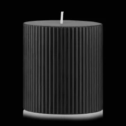 Black Ribbed Candle