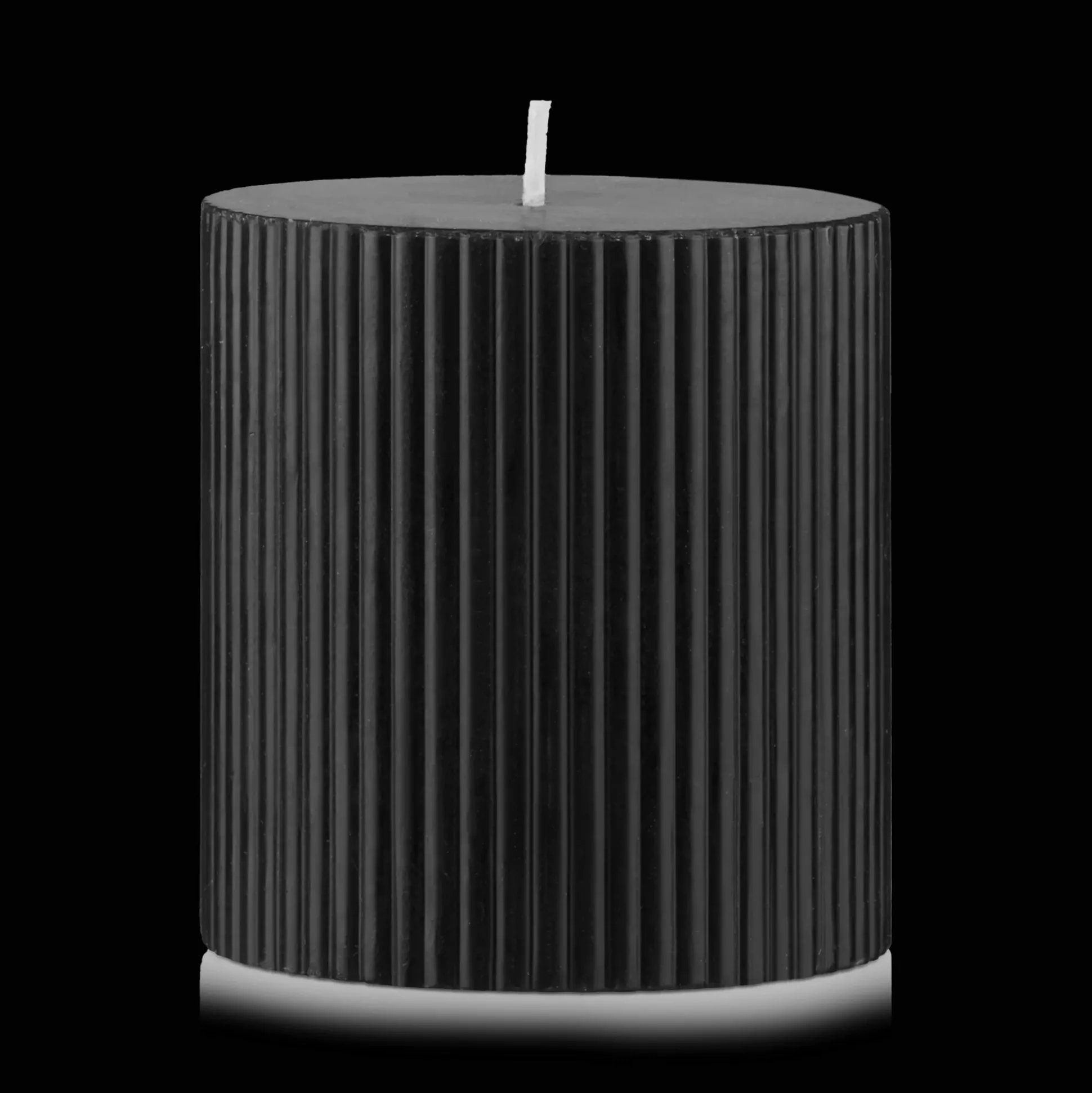 Black Ribbed Candle